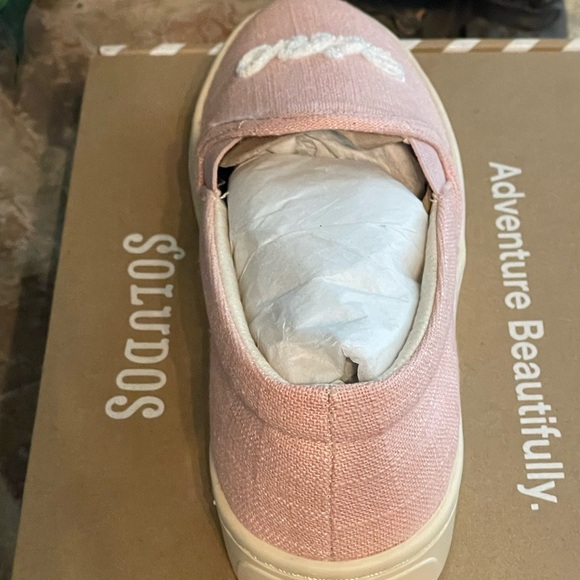 New!! Soludos Ciao Bella Slip-On Sneaker Dusty Rose - Picture 5 of 9